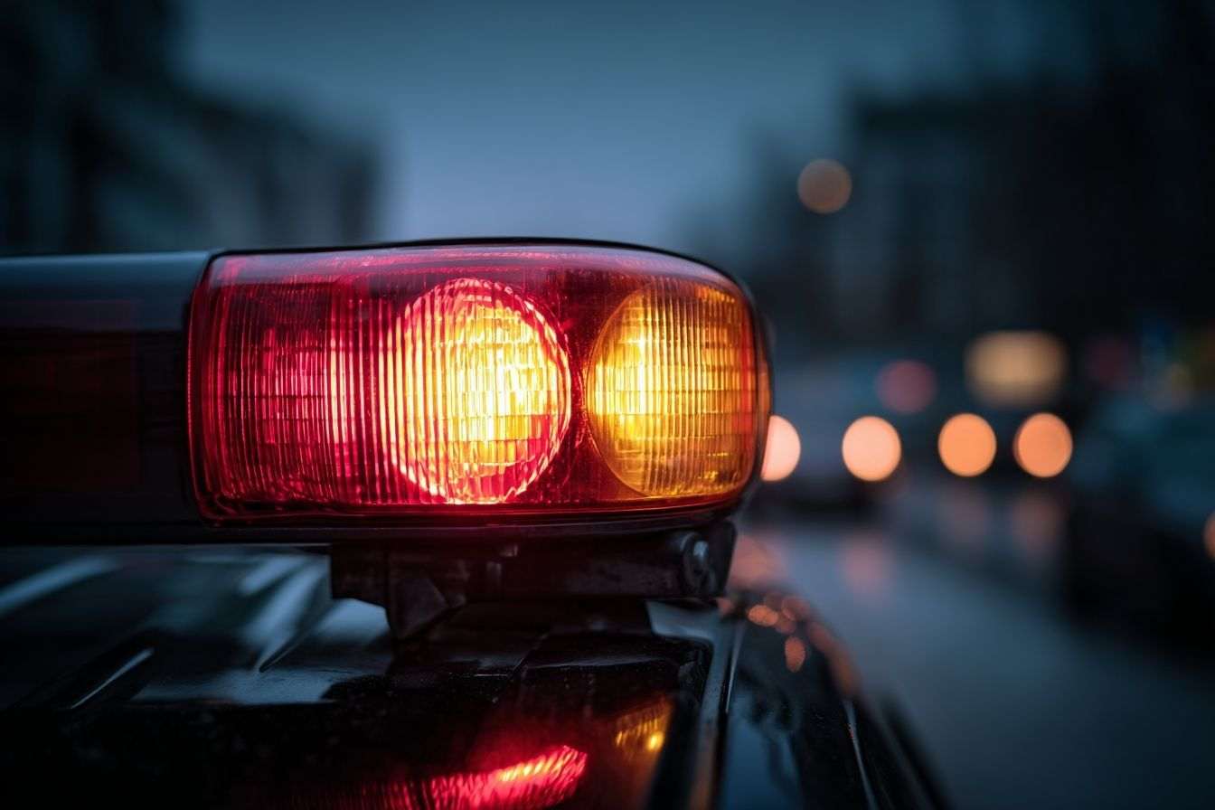 Lumière d urgence tournante sur véhicule