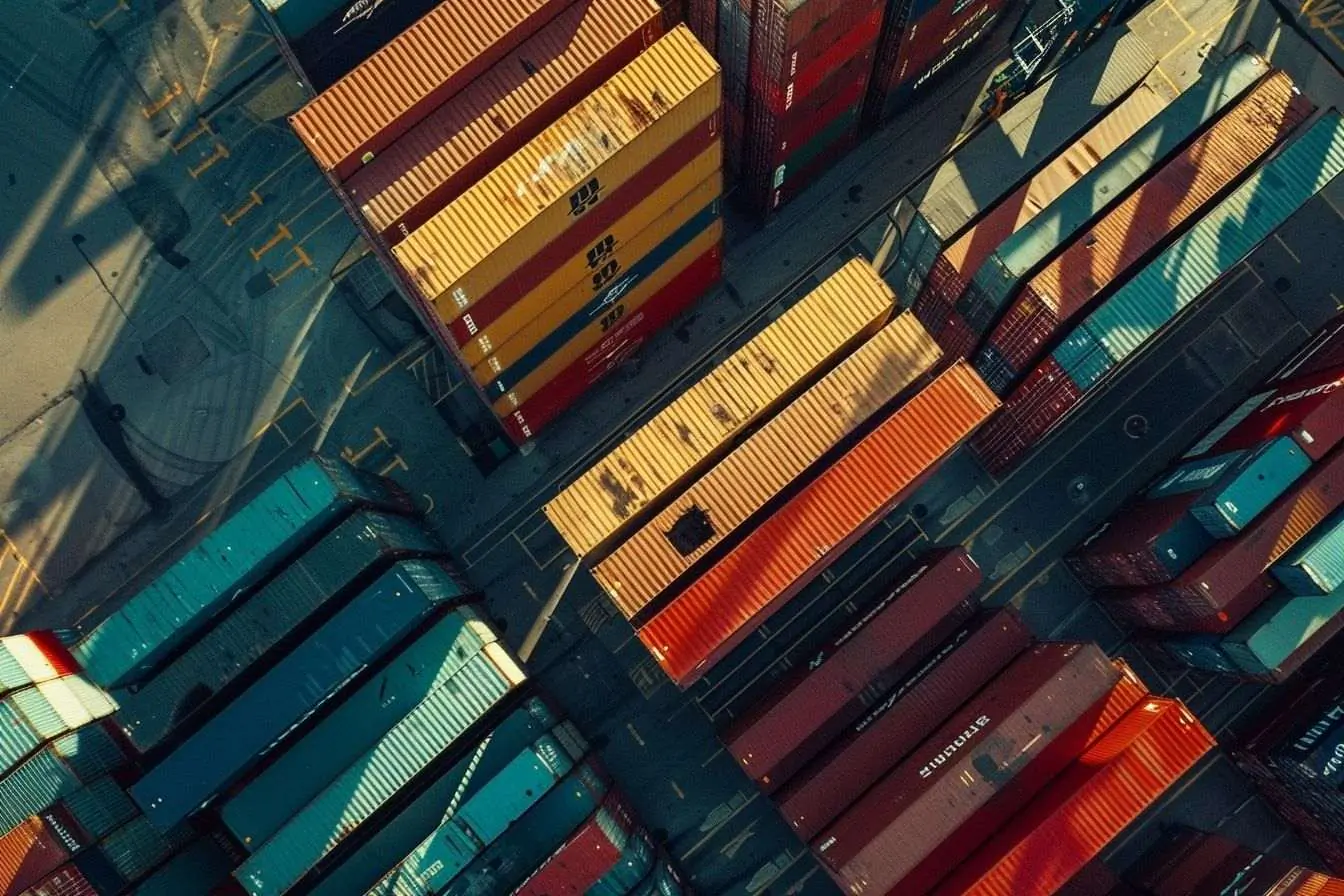 Containers colorés au port