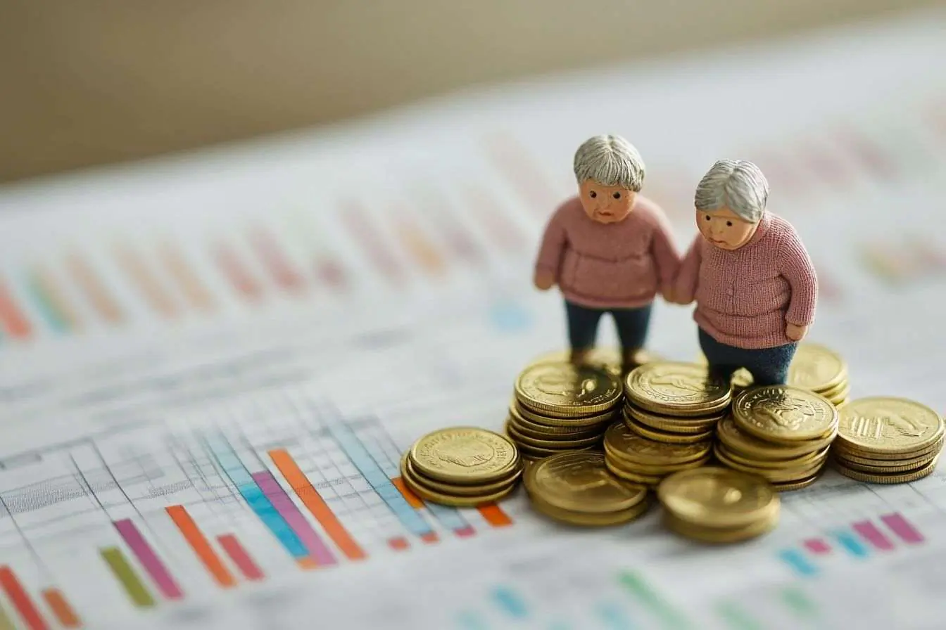Visualisation des variations de revenus à la retraite et leur impact sur les finances des pensionnés.
