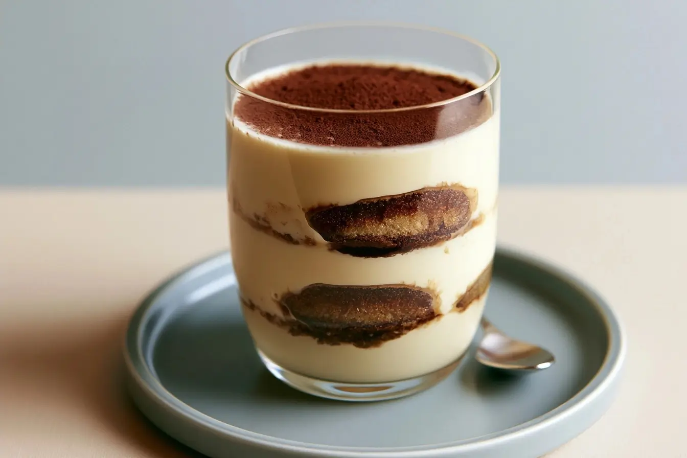 Tiramisu minute servi dans un simple verre