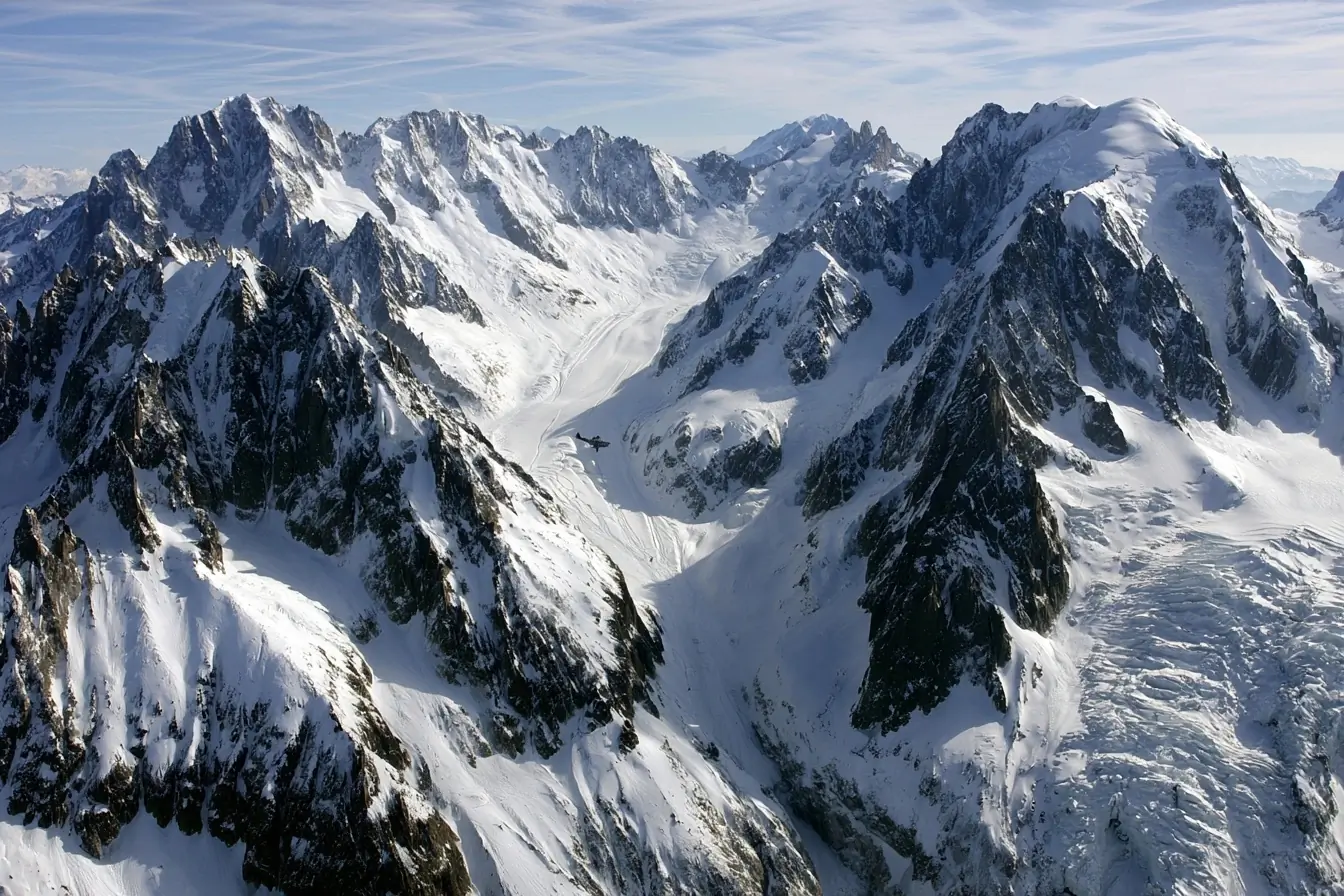 Vue large du massif du Mont-Blanc