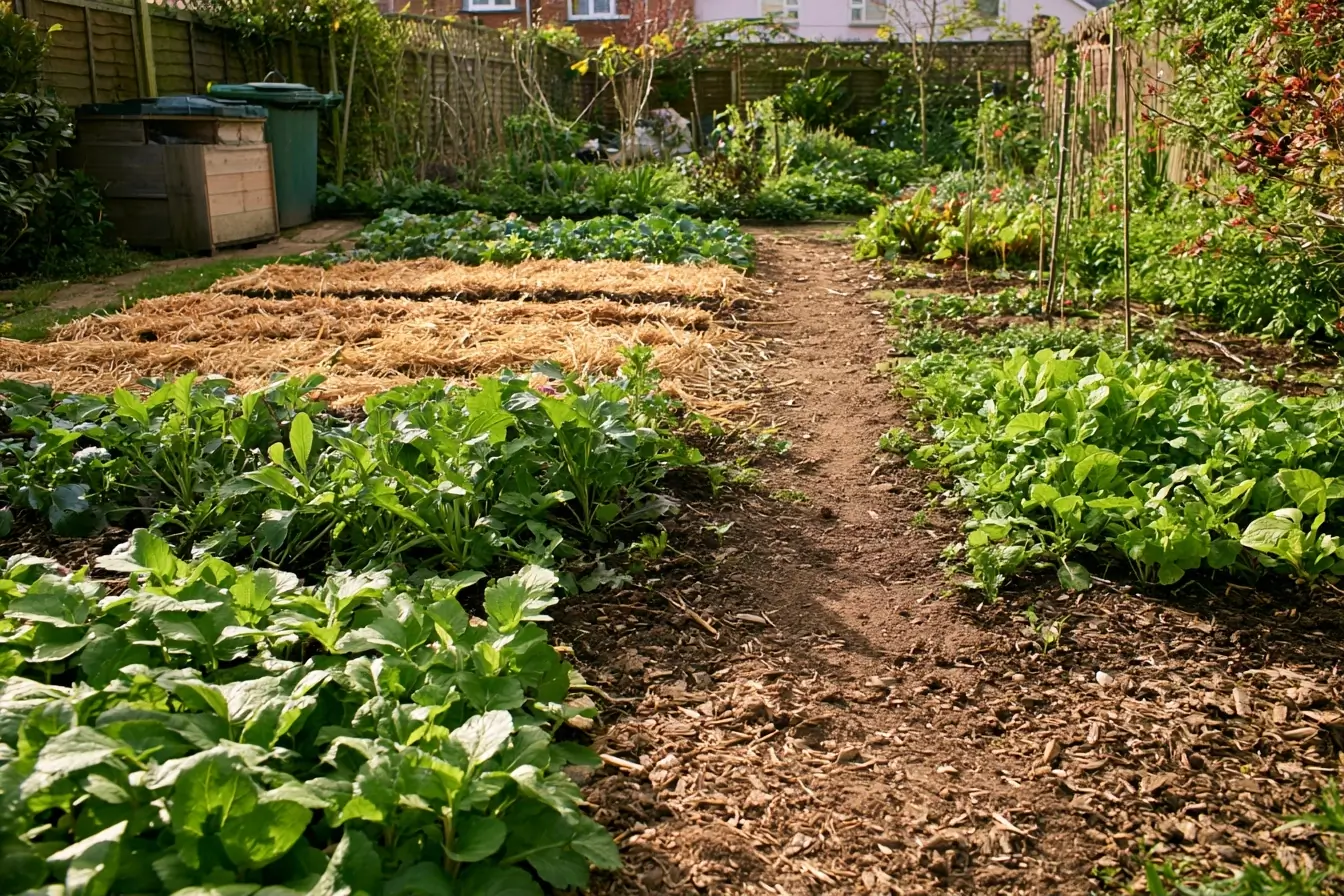 Carré de potager et sols contrastés