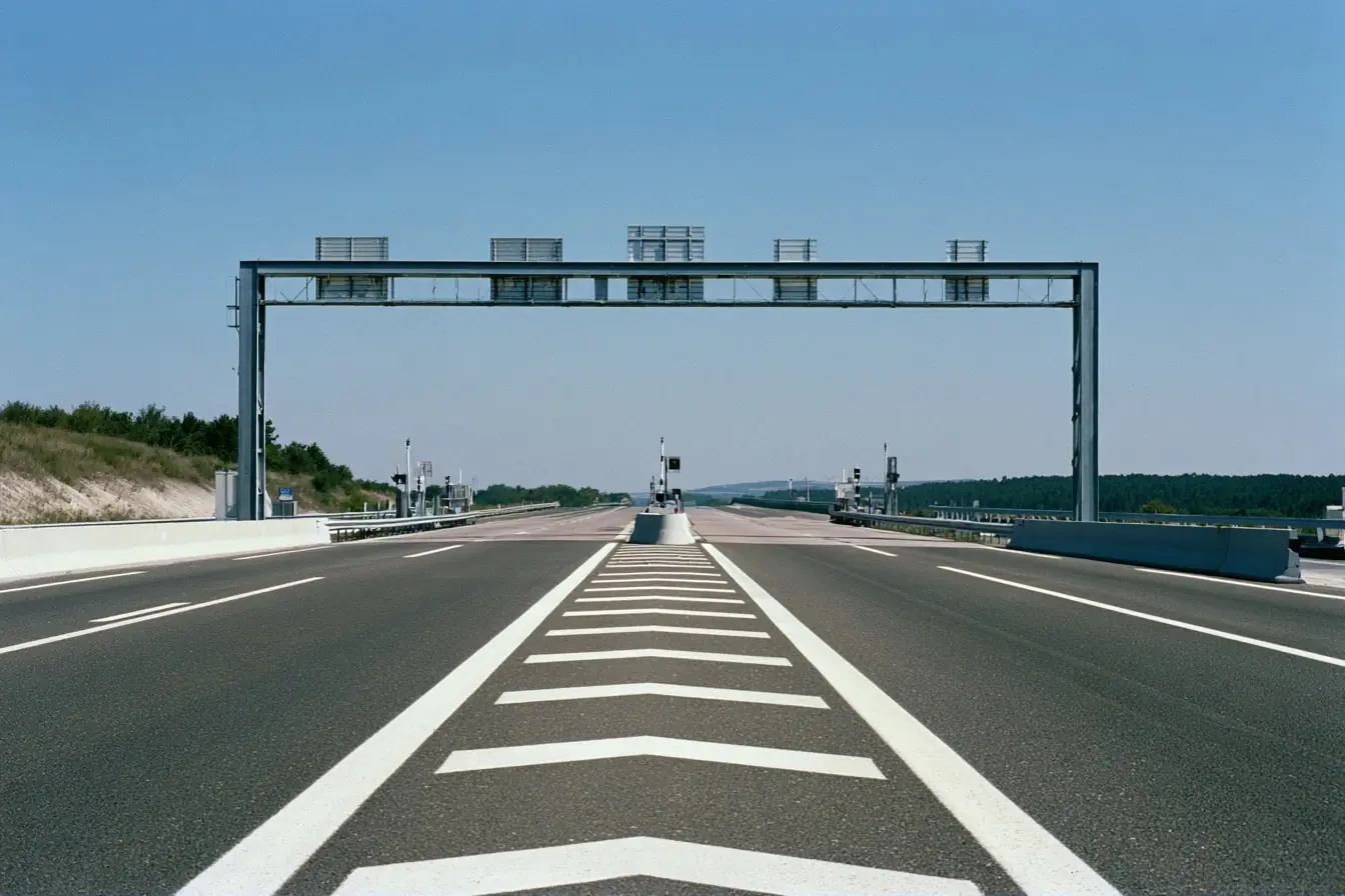 Portique de péage sur autoroute française