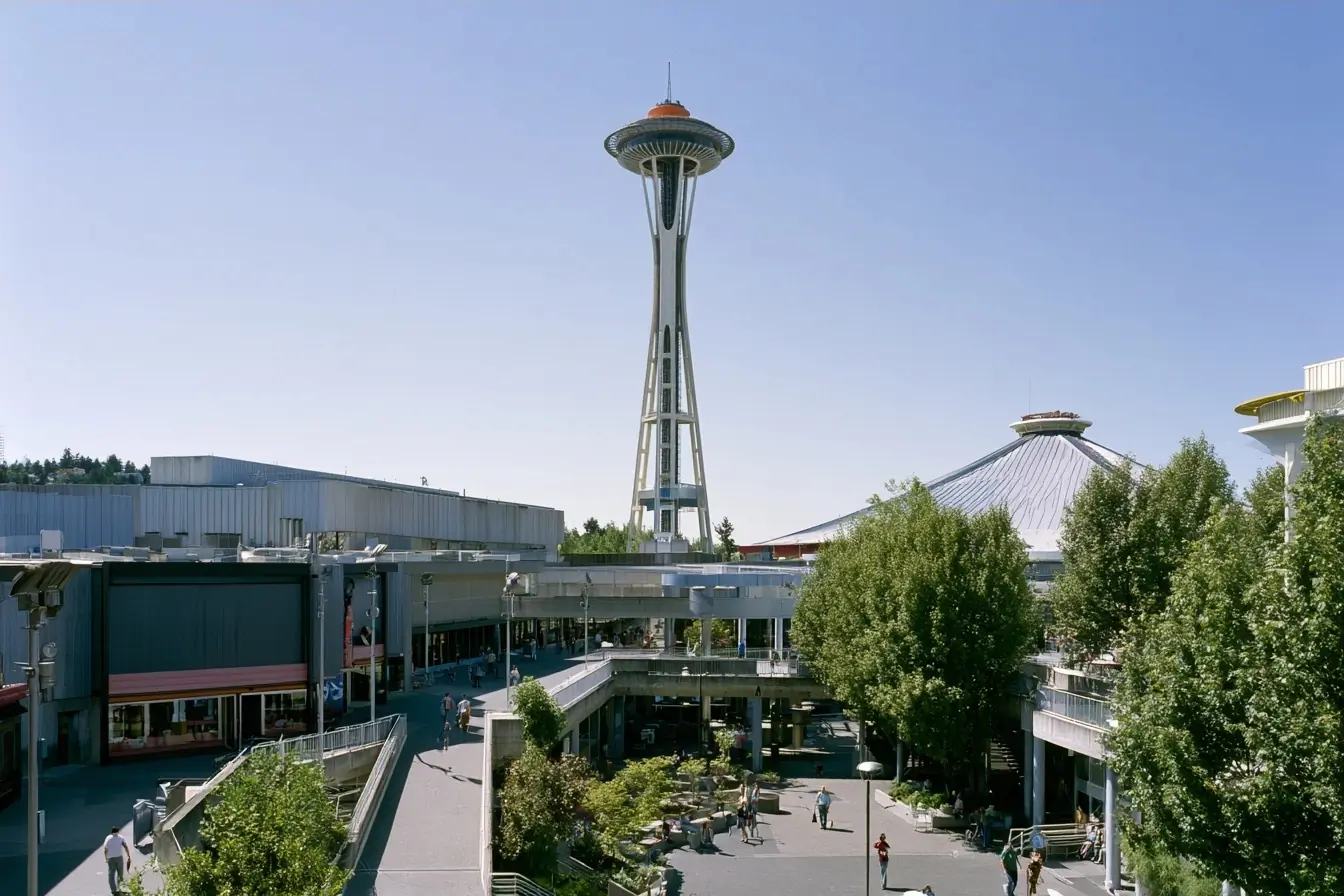 Vue large de la Space Needle à Seattle