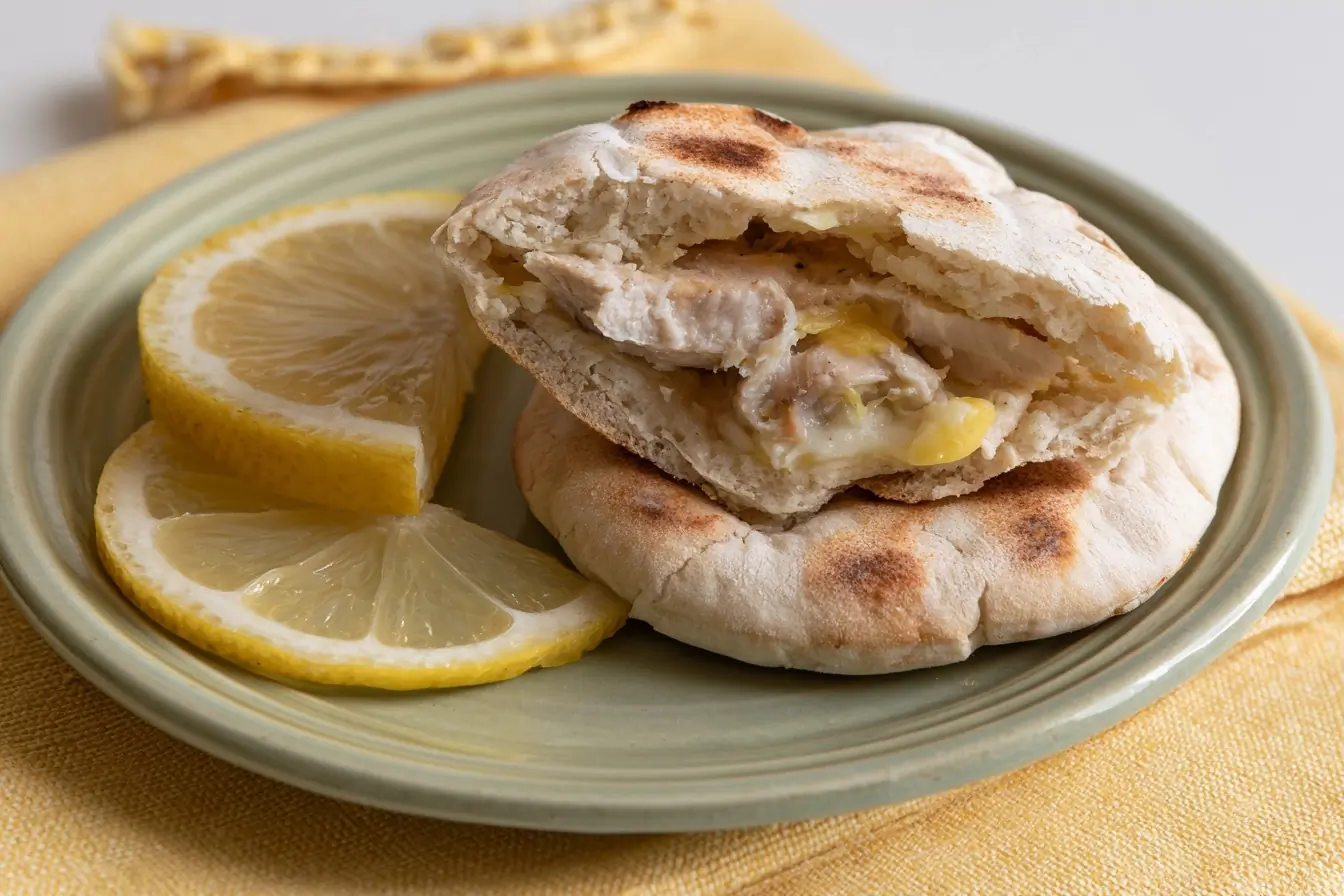 Assiette de mini pitas servies