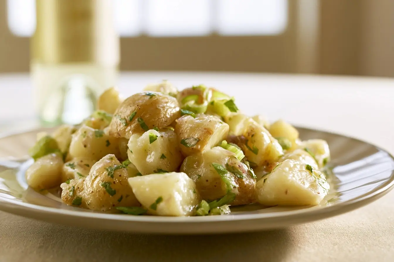Assiette de salade de pommes de terre