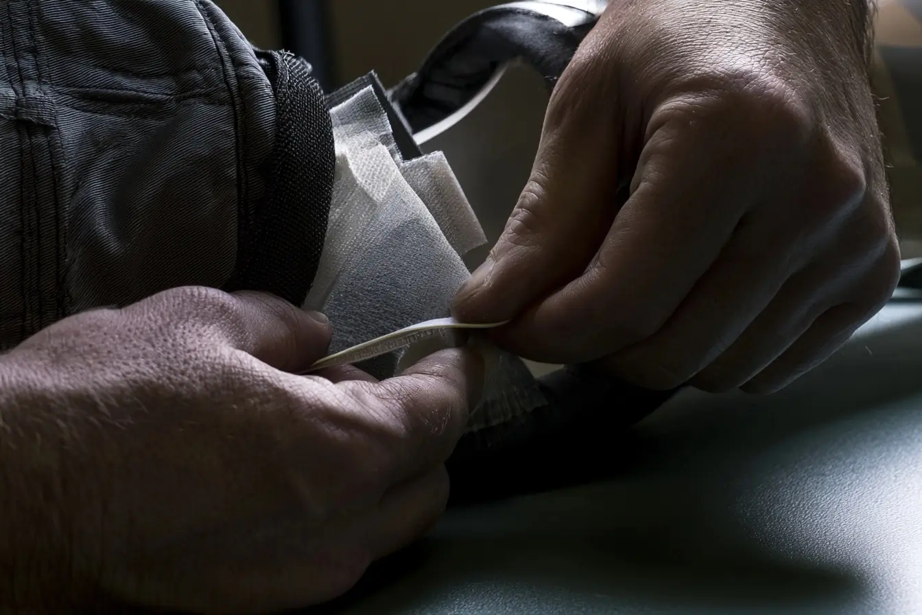 Capteur glissé dans une emboîture de prothèse