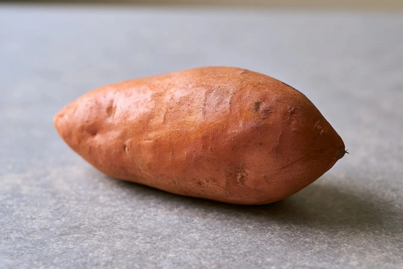 Patate douce entière sur un plan de travail