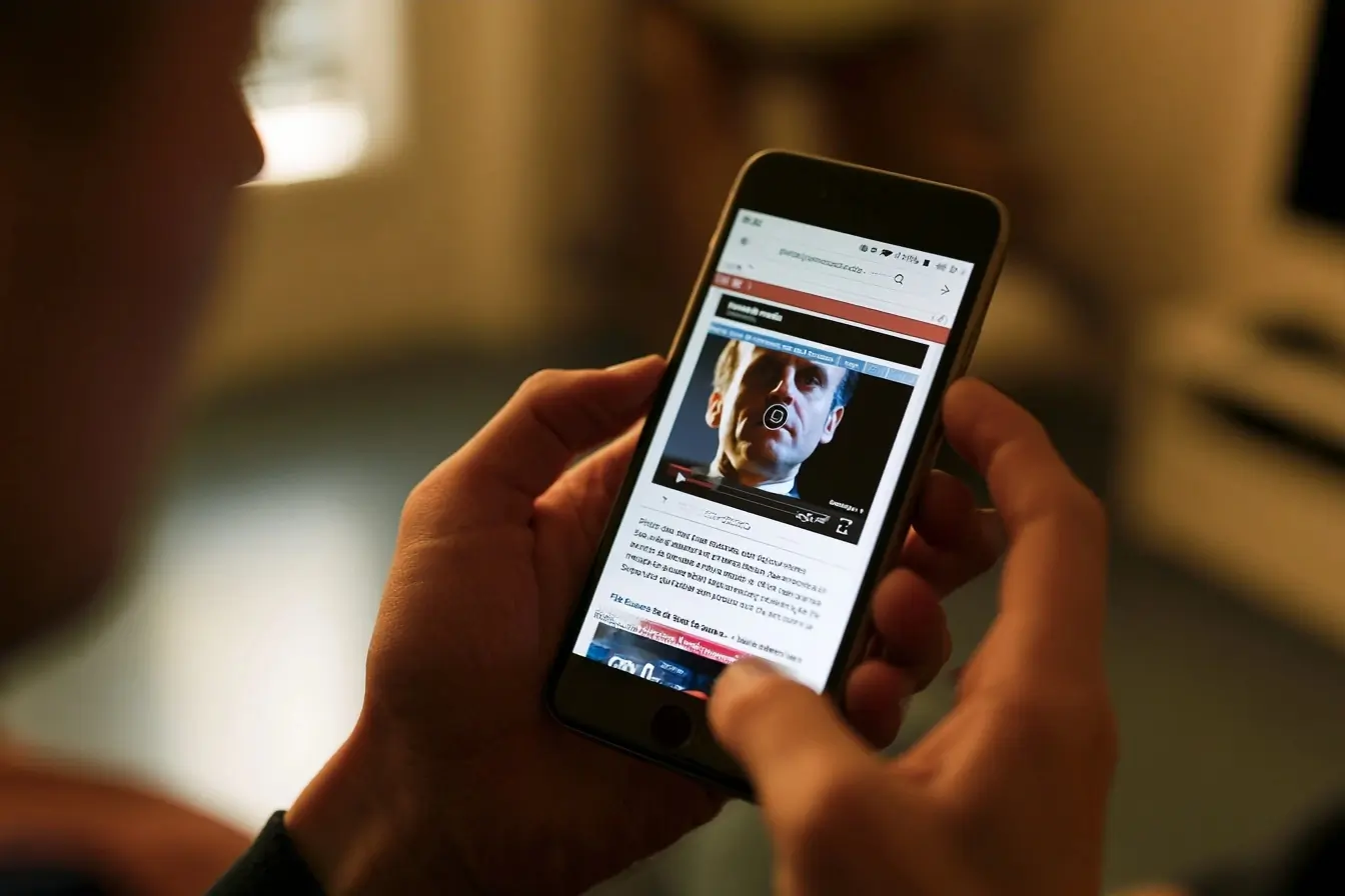 Faux média sur un smartphone