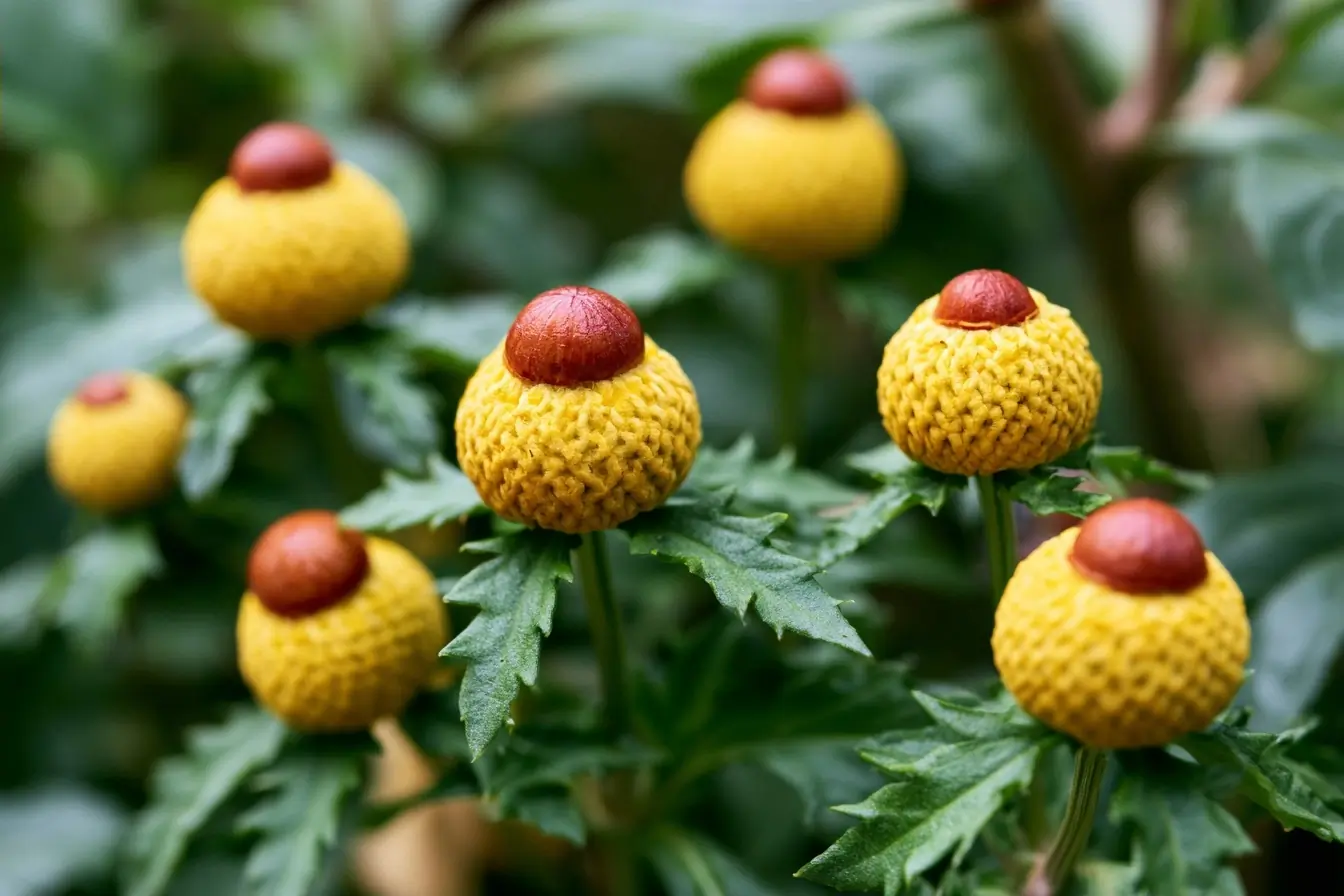 Fleurs d’acmelle en gros plan
