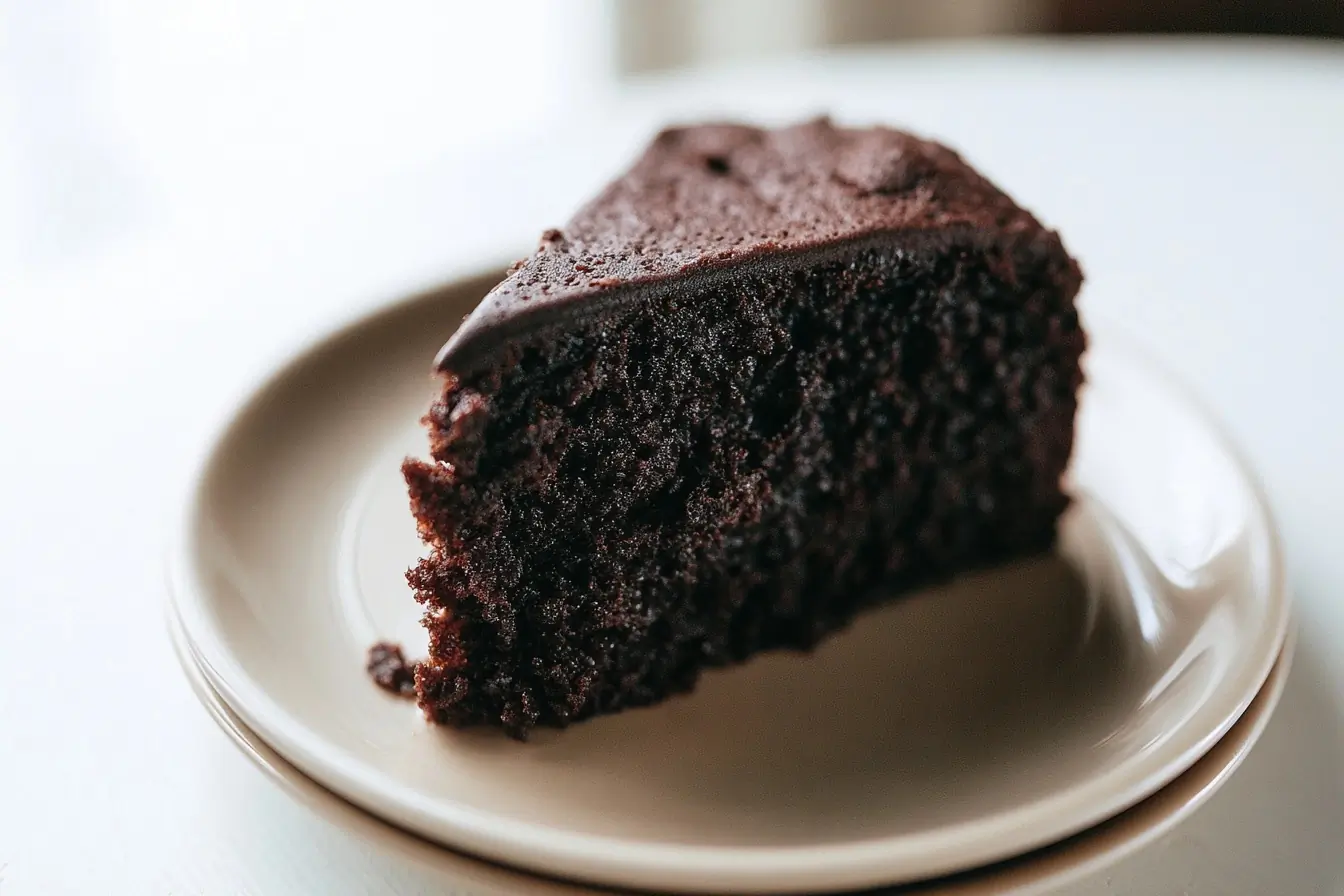 Part de gâteau au chocolat sur assiette