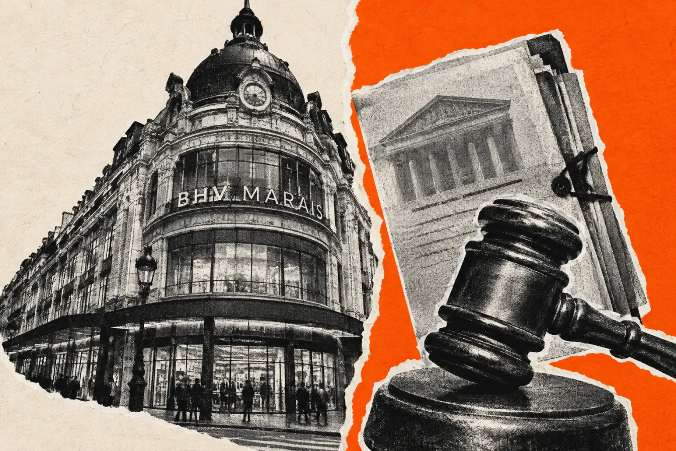 Façade du BHV serrée par un dossier judiciaire