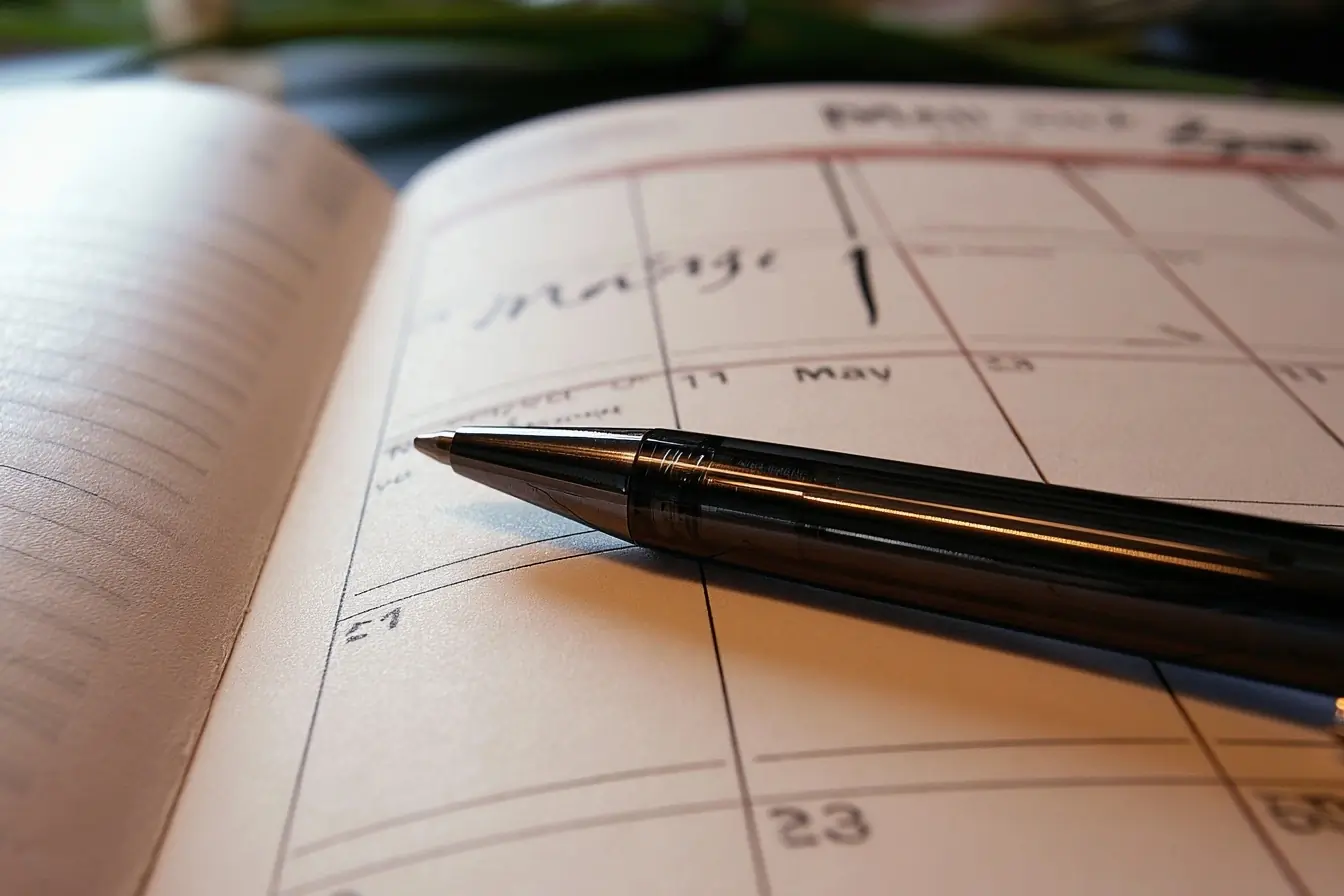 Calendrier montrant les 1er et 2 mai