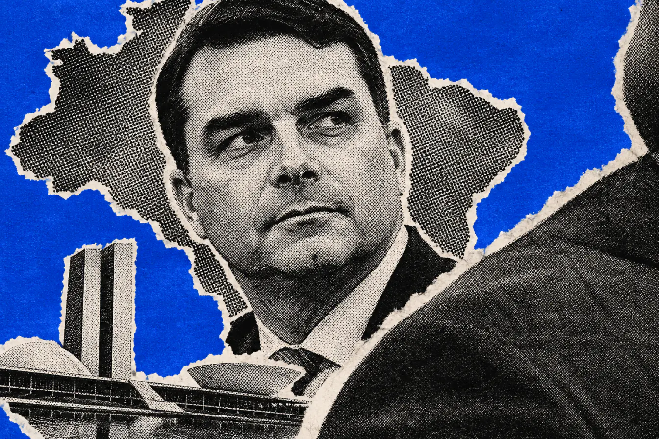 Flavio domine une carte du Brésil