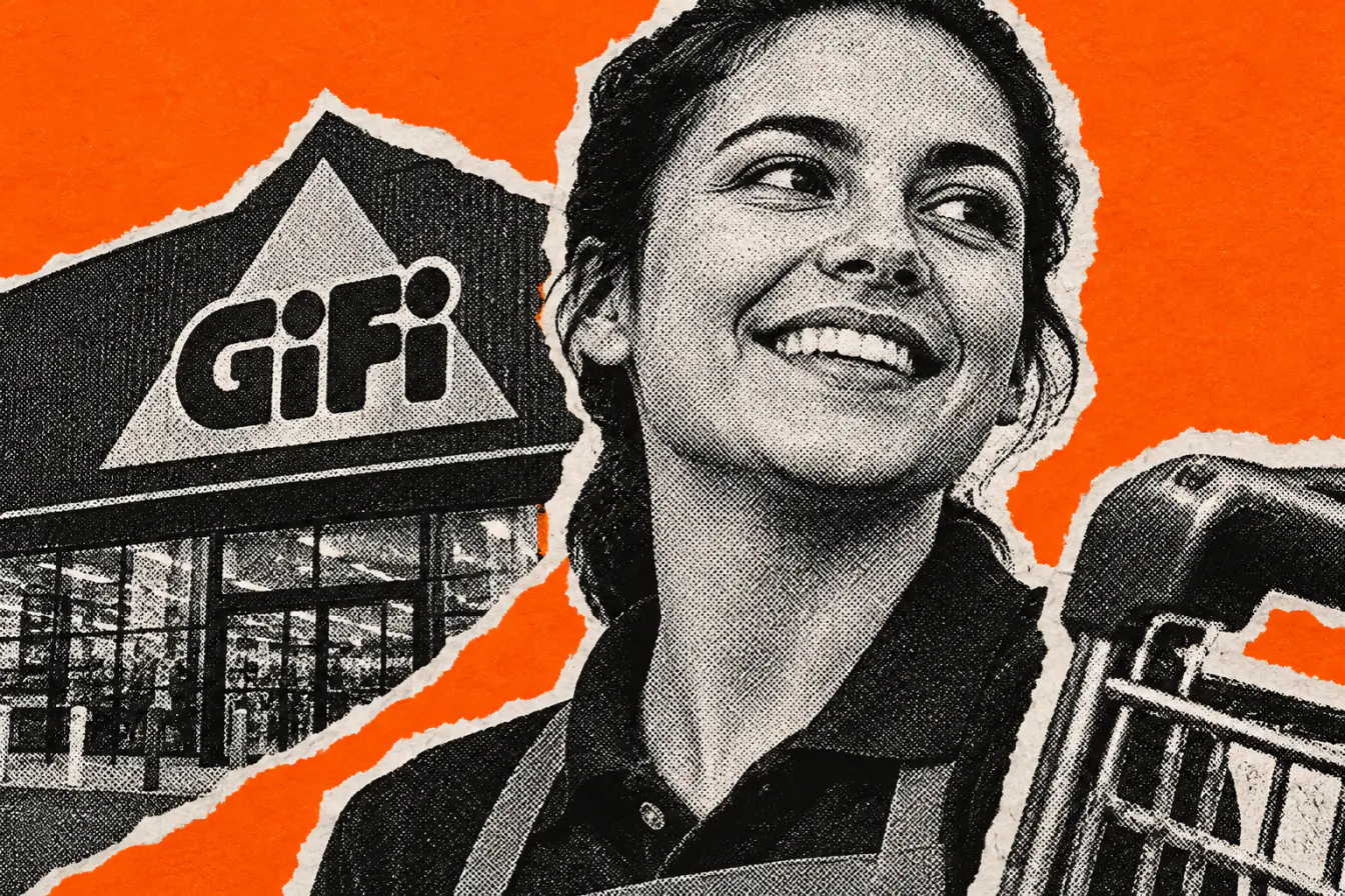 Logo Gifi refermé sur un employé