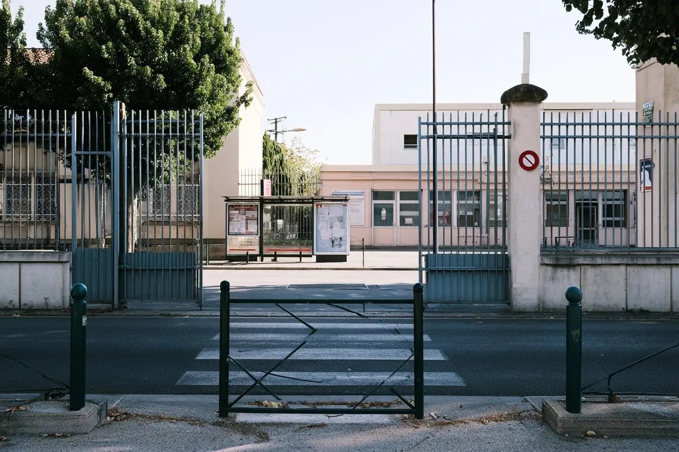 Lycée et services publics dans la rue