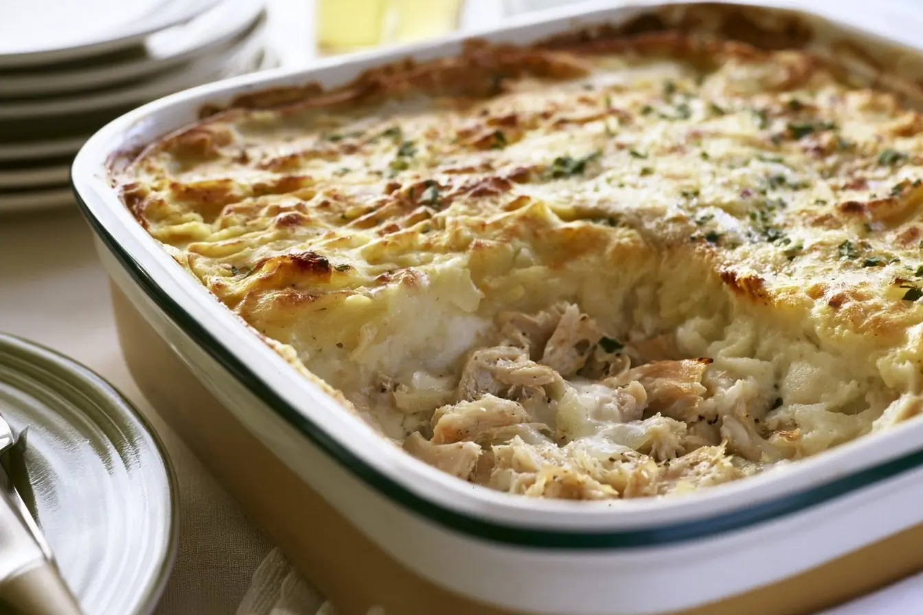 Parmentier de poisson servi, part retirée