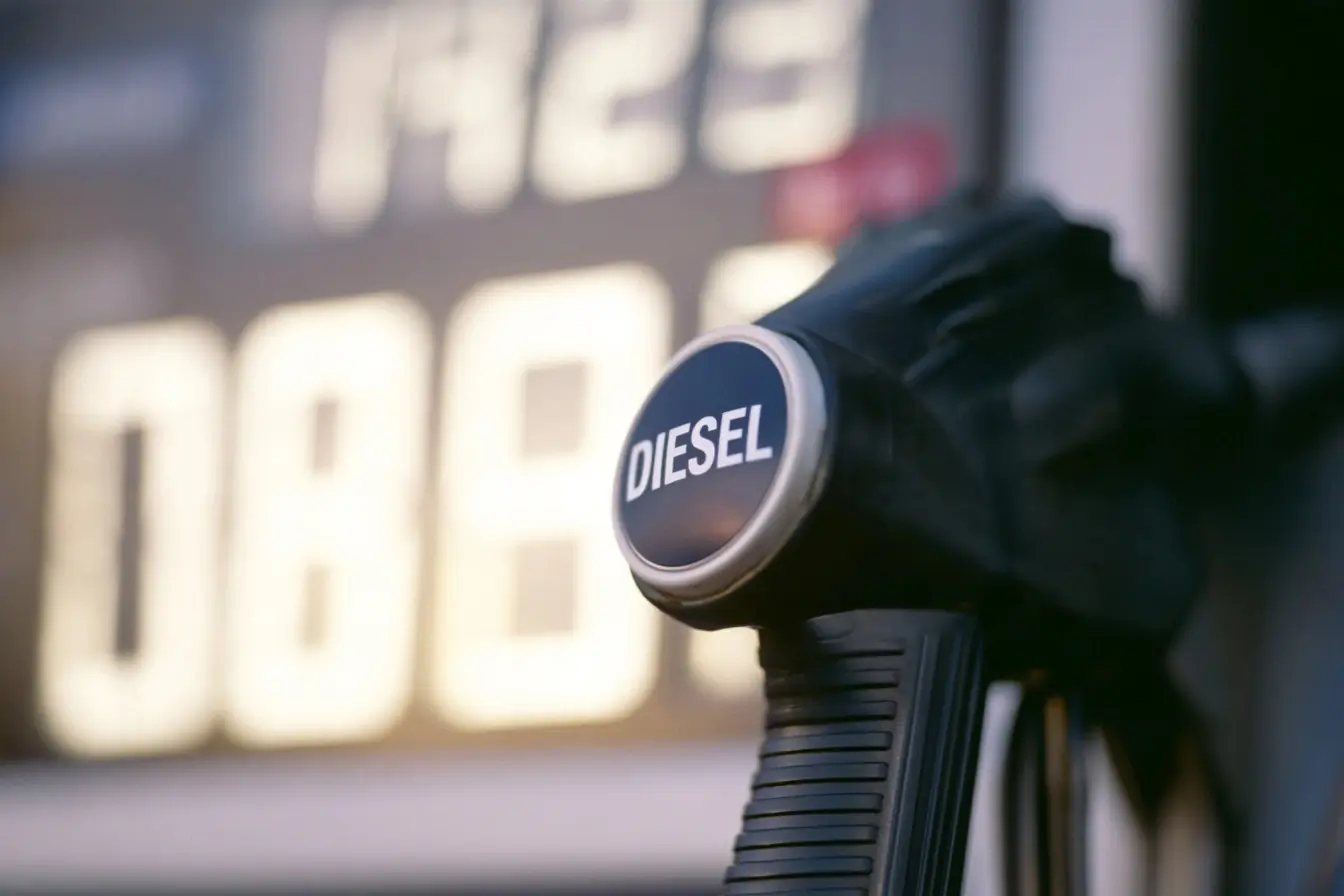 Pistolet de gazole et prix au litre